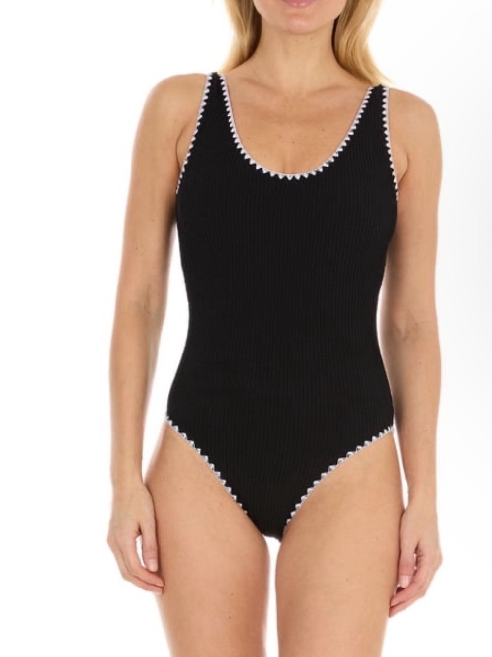 Betsy Johnson Women's Bathing Suit S Small One Piece Black White NWT Cc